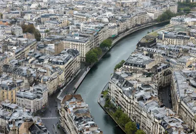 Aerial View of a River City after rain
