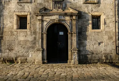 Old Town Gate in Warm Light after rain