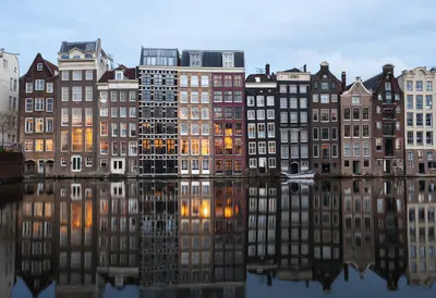 Canal Houses Reflection after rain
