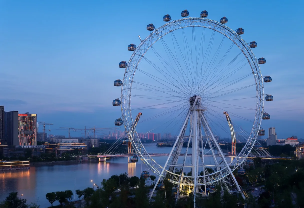 Ferris Wheel by the River after rain