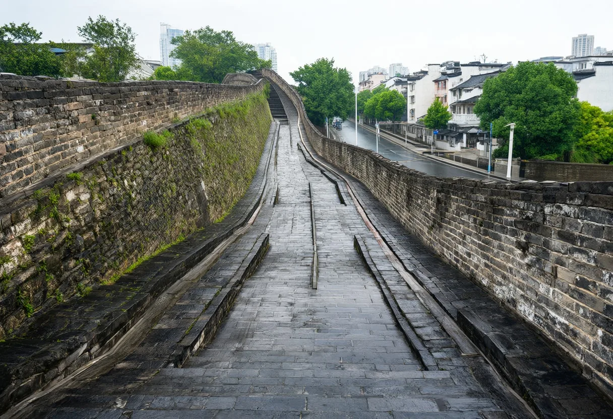 City Walls from Above after rain