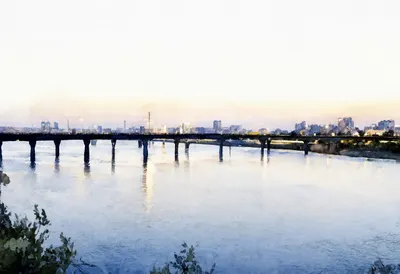 Bridge Silhouette at Dusk from a high vantage point