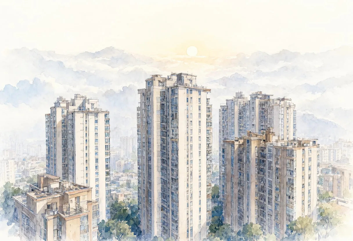 Tower Blocks and Cloud Layers from a high vantage point