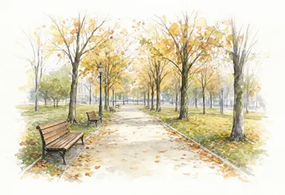 City Park in Autumn from a high vantage point