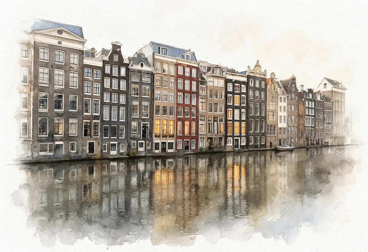Canal Houses Reflection from a high vantage point