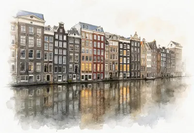 Canal Houses Reflection from a high vantage point