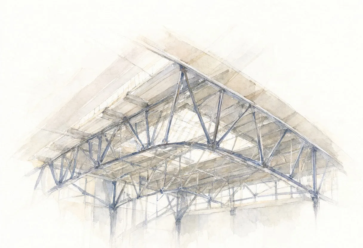 Train Station Roof Structure from a high vantage point