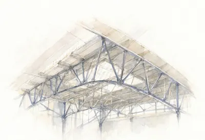 Train Station Roof Structure from a high vantage point