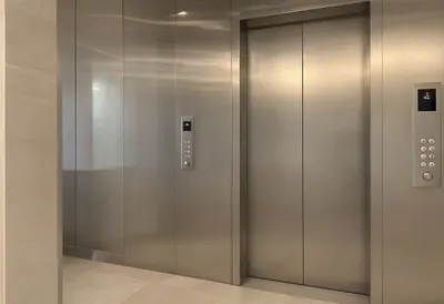 Elevator Lobby in Brushed Metal