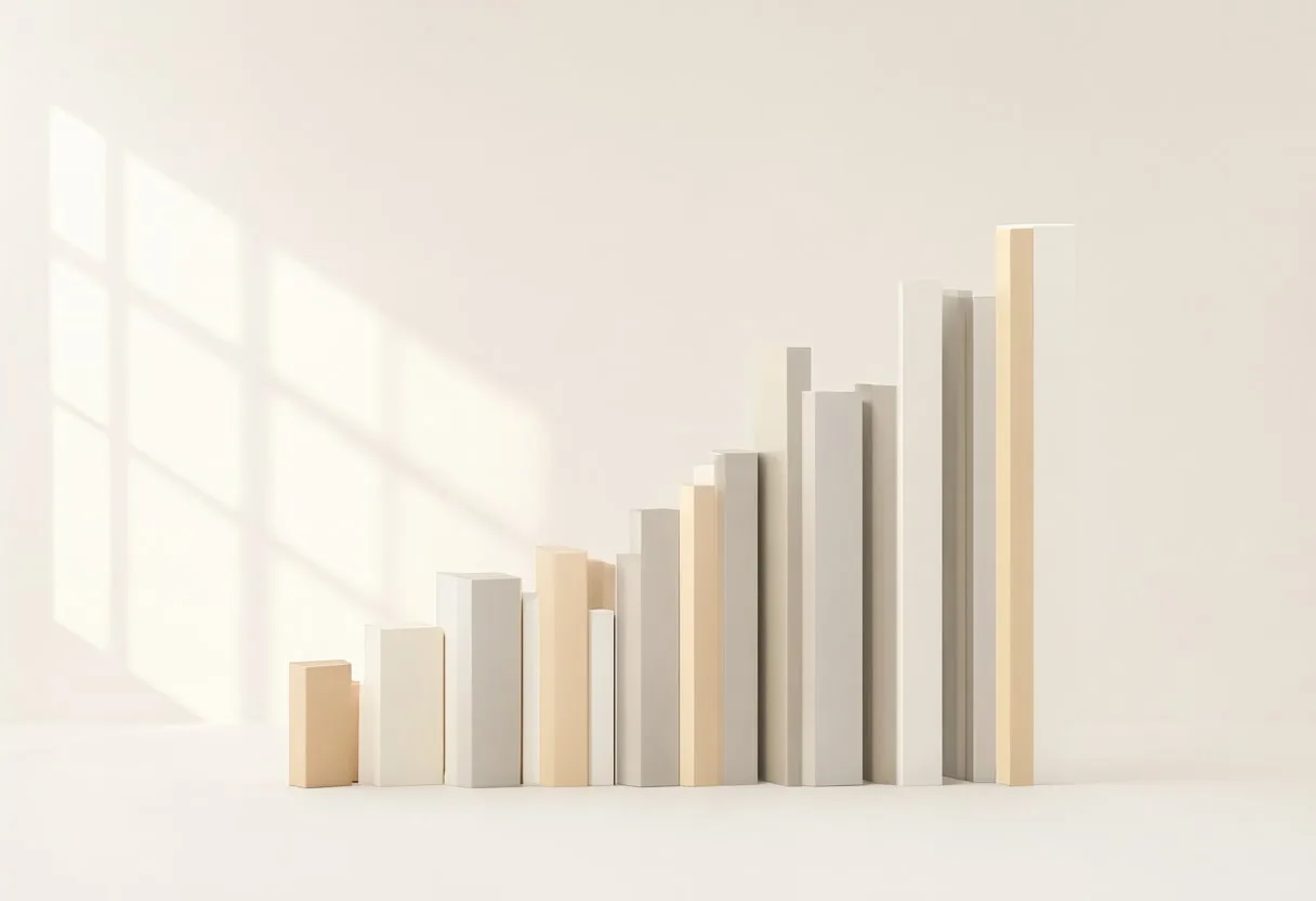 Chart of Rising Bars with warm window light