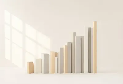 Chart of Rising Bars with warm window light