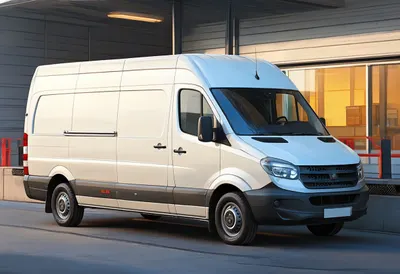 Delivery Van at a Loading Bay with warm window light
