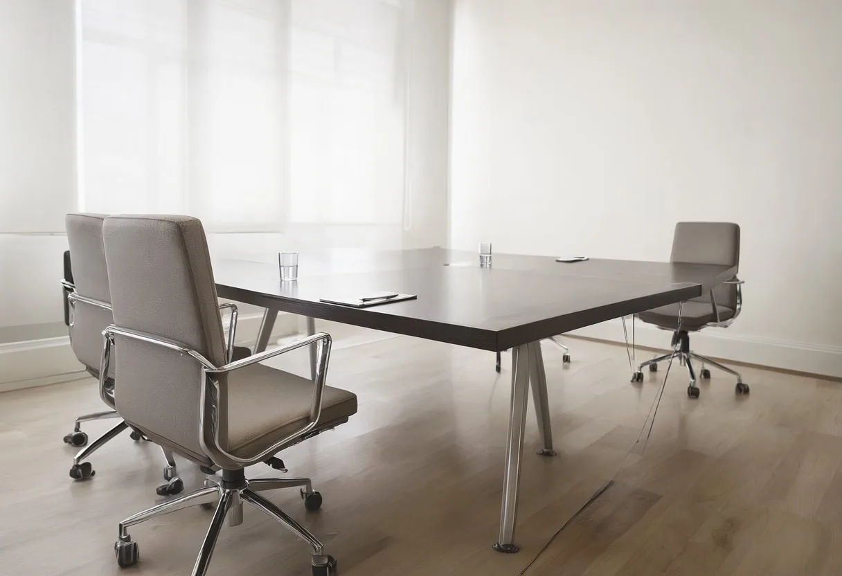 Boardroom Table in Soft Light in a minimal setting