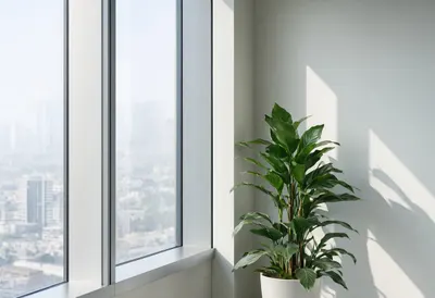 Office Plant and Window in a minimal setting