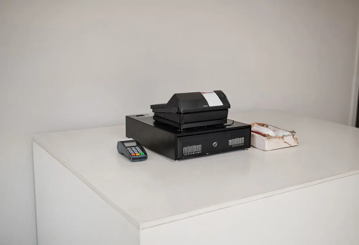 Shop Counter with a Till in a minimal setting