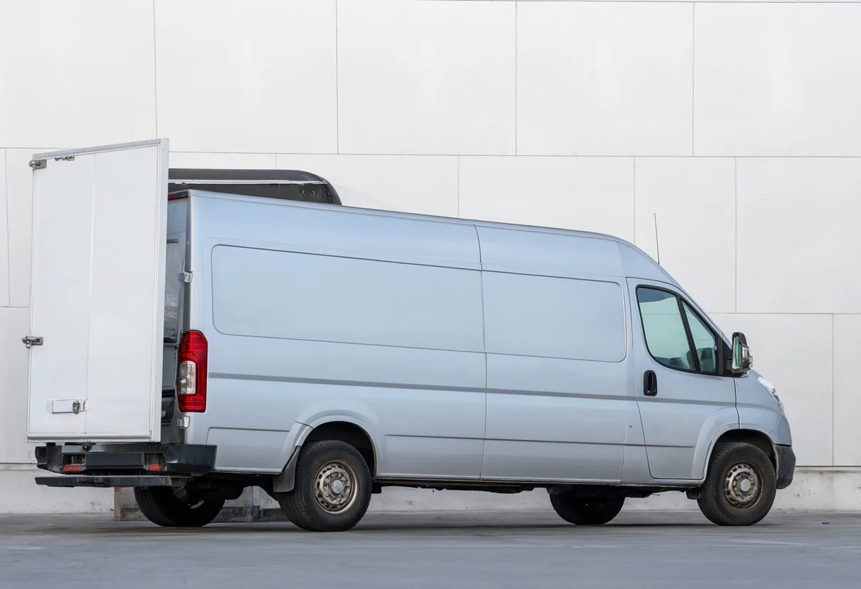 Delivery Van at a Loading Bay in a minimal setting