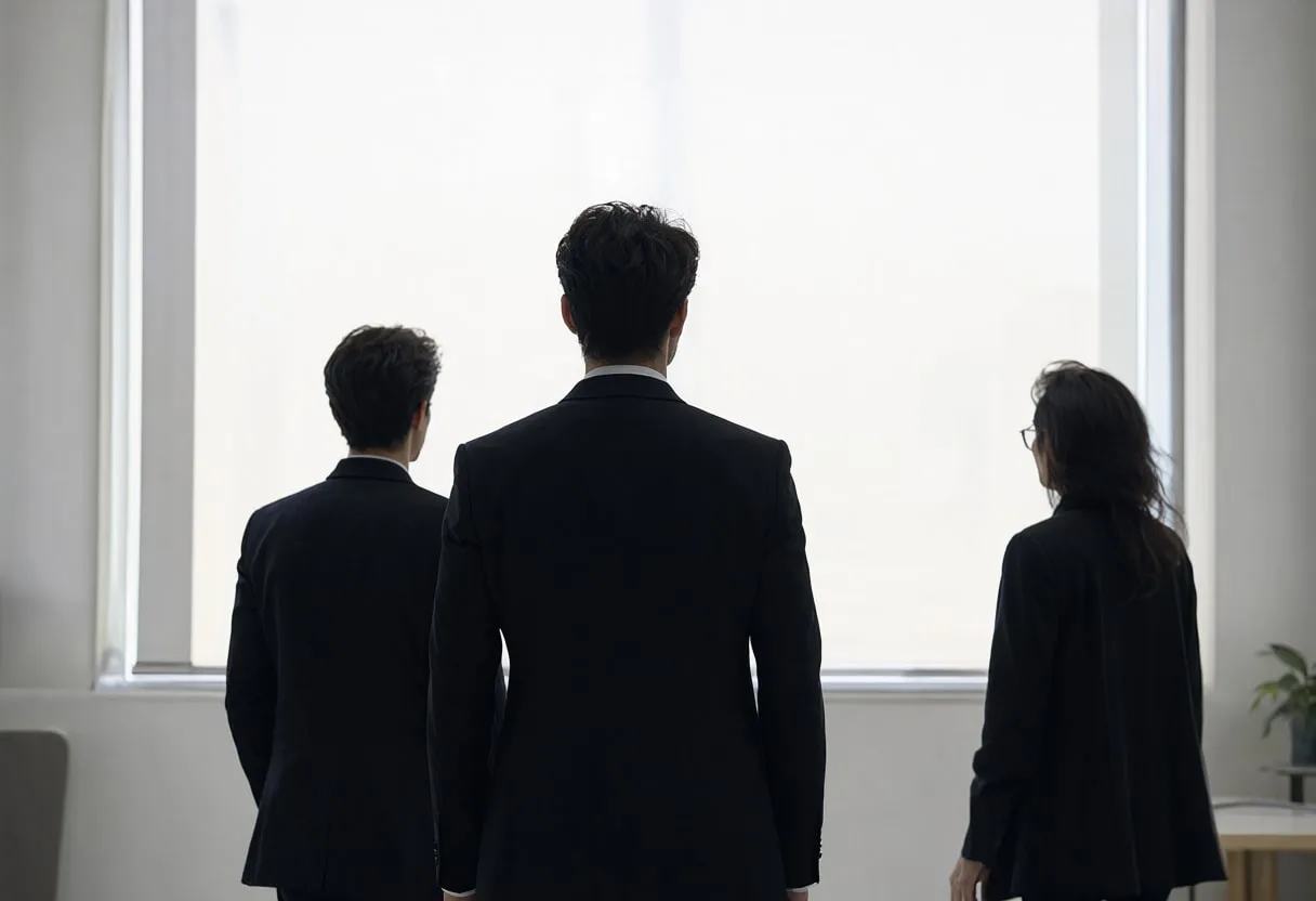 Team Stand-Up in Silhouette in a minimal setting