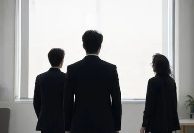 Team Stand-Up in Silhouette in a minimal setting