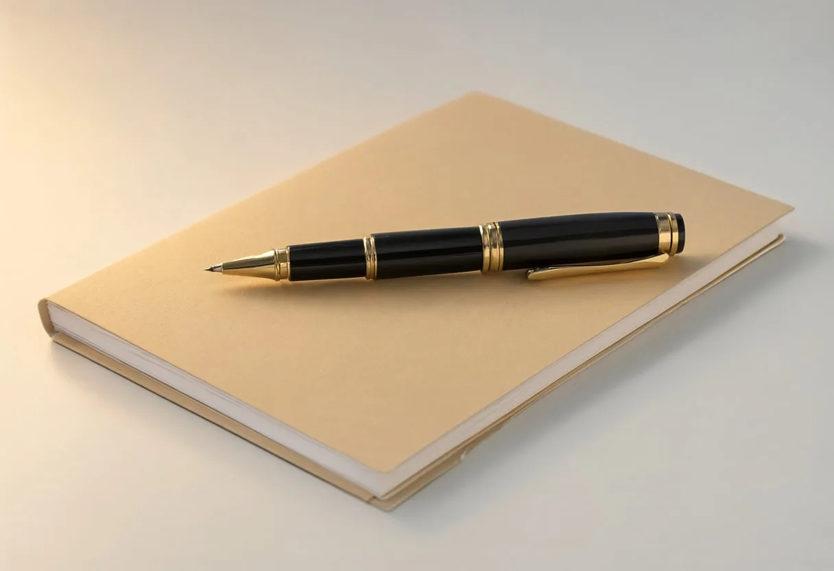 Pen and Contract Folder in a minimal setting