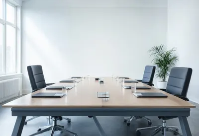 Boardroom Table in Soft Light with cool clean light