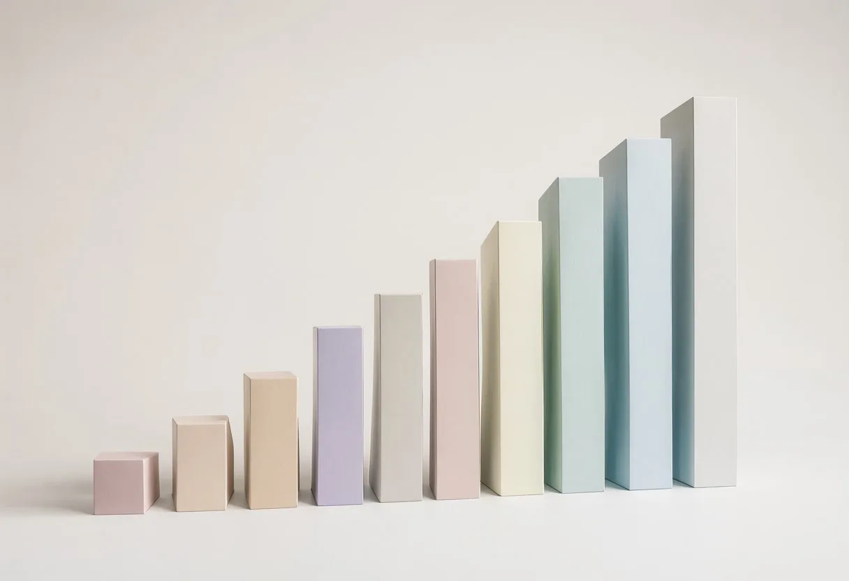 Chart of Rising Bars with cool clean light