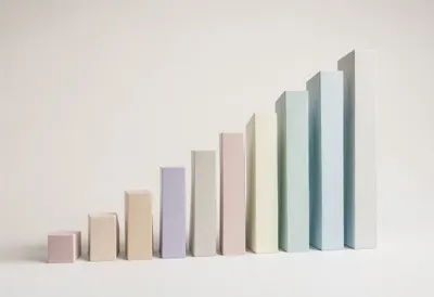 Chart of Rising Bars with cool clean light