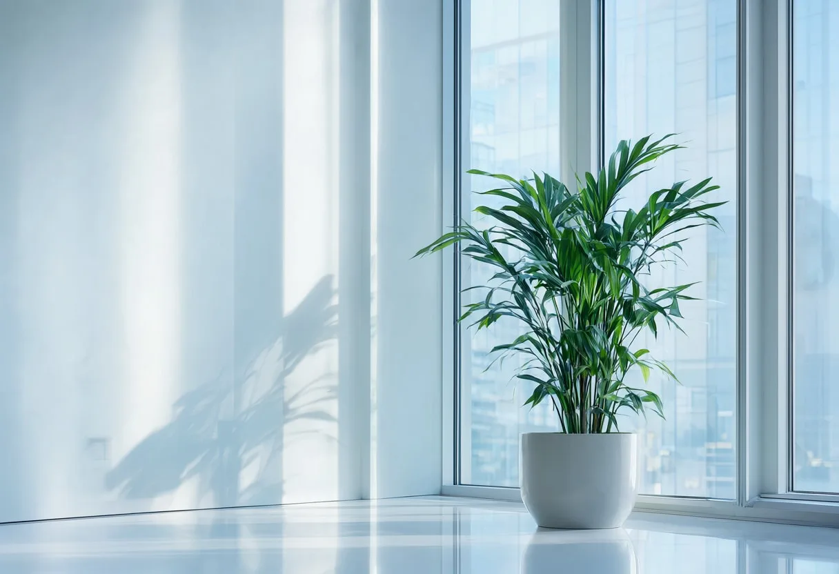 Office Plant and Window with cool clean light
