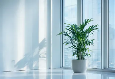 Office Plant and Window with cool clean light