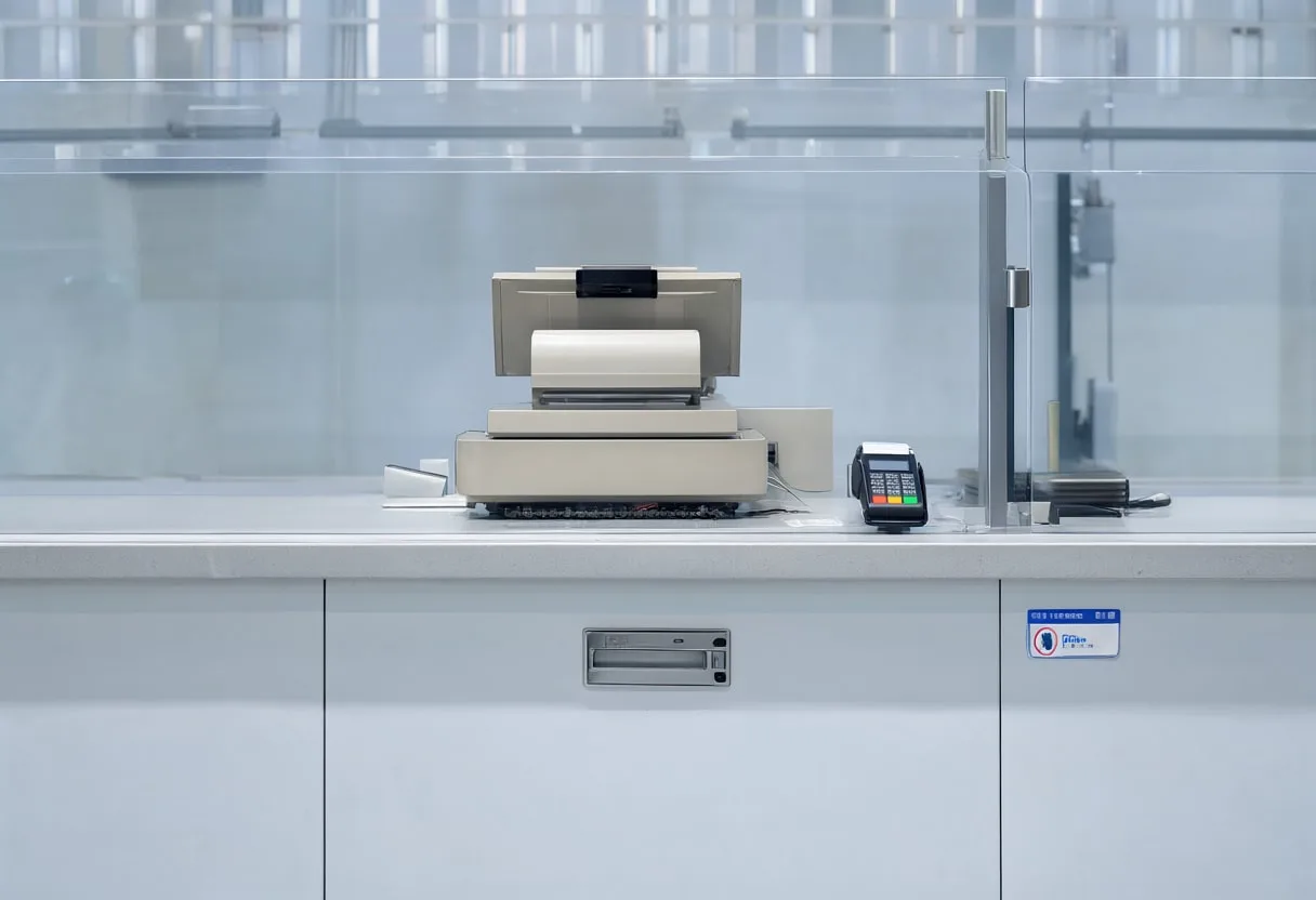Shop Counter with a Till with cool clean light