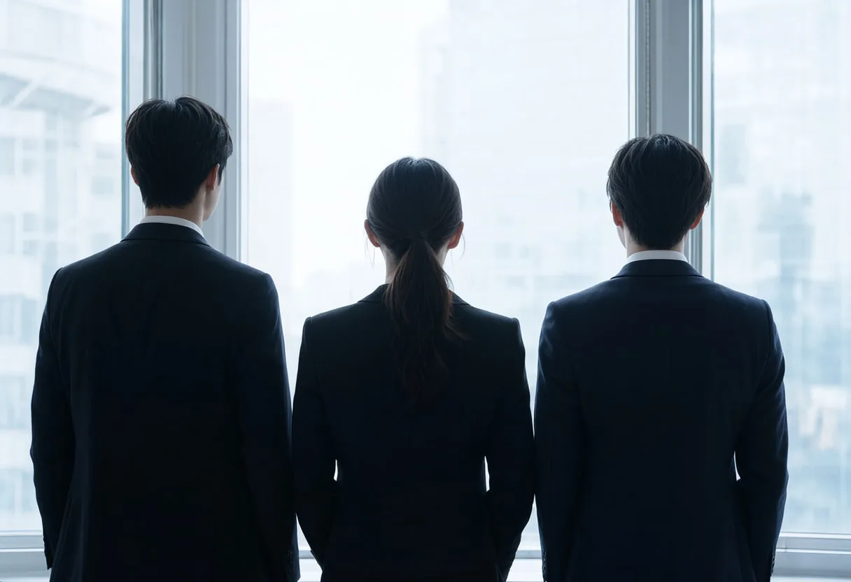 Team Stand-Up in Silhouette with cool clean light