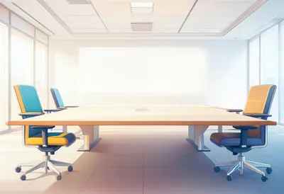 Boardroom Table in Soft Light in soft daylight