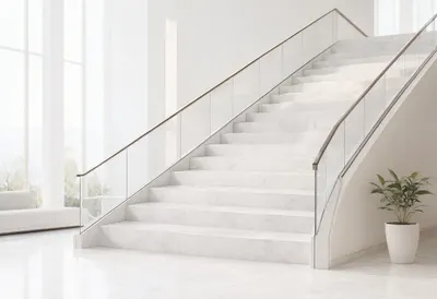 Staircase in a Corporate Lobby in soft daylight