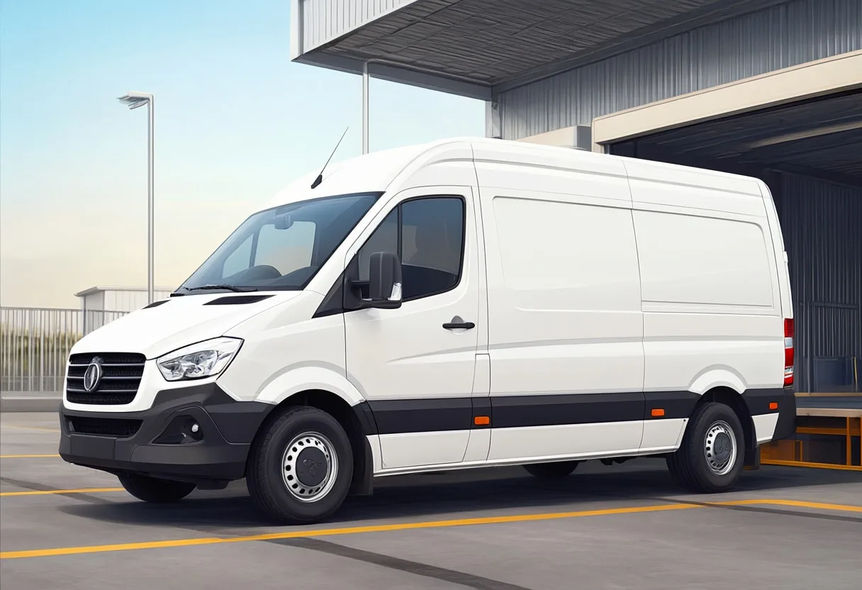 Delivery Van at a Loading Bay in soft daylight