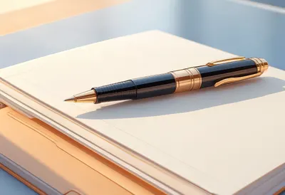 Pen and Contract Folder in soft daylight