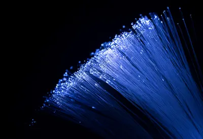 Fibre Optic Strands Glowing