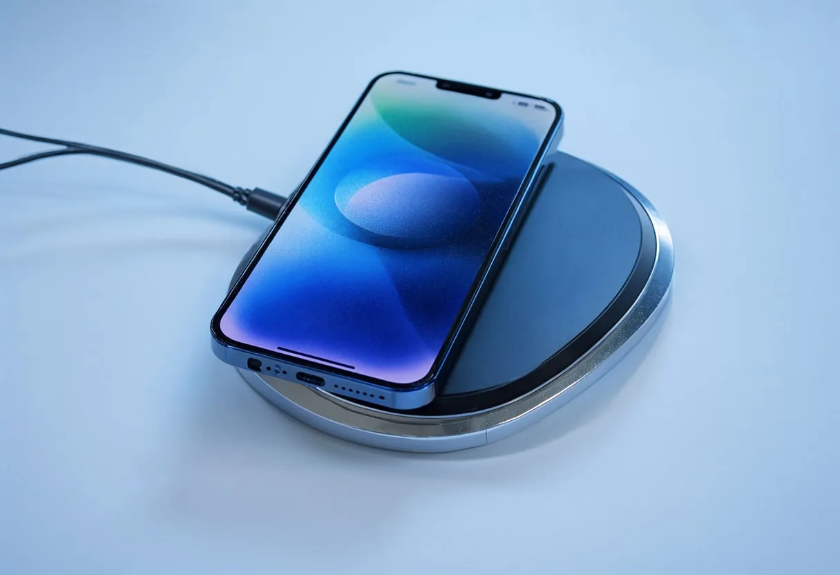 Smartphone on a Wireless Charger