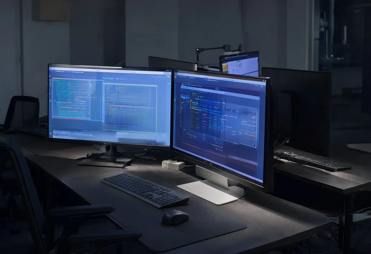 Tech Workspace at Night
