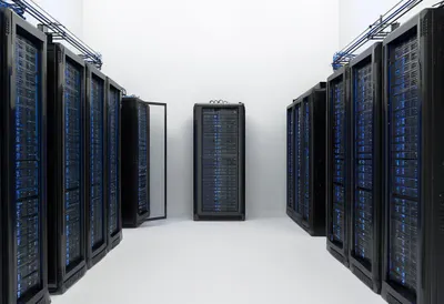 Server Rack Aisle in a clean studio
