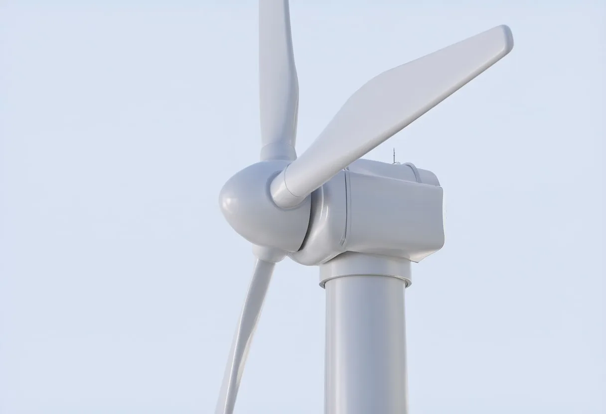 Wind Turbine Nacelle Detail in a clean studio