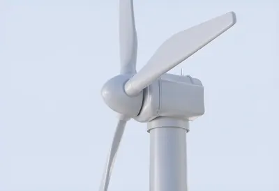 Wind Turbine Nacelle Detail in a clean studio