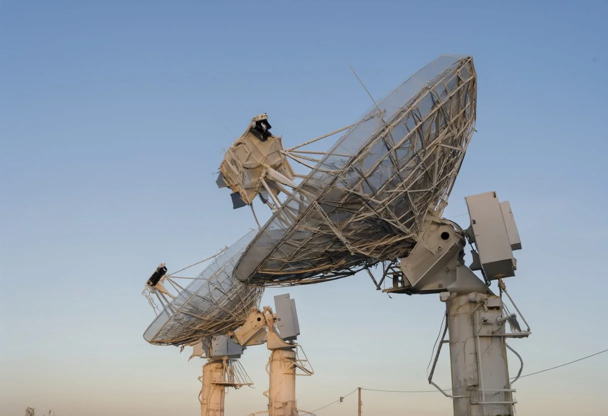 Satellite Dish Array at dusk