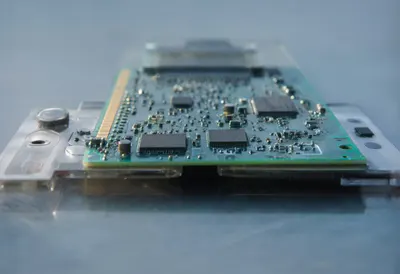 Circuit Board Macro with Shallow Depth at dusk