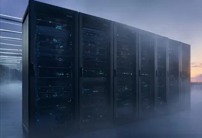 Server Room with Fog at dusk