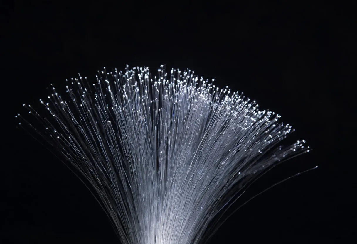 Fibre Optic Strands Glowing at dusk