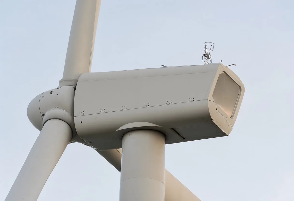 Wind Turbine Nacelle Detail at dusk