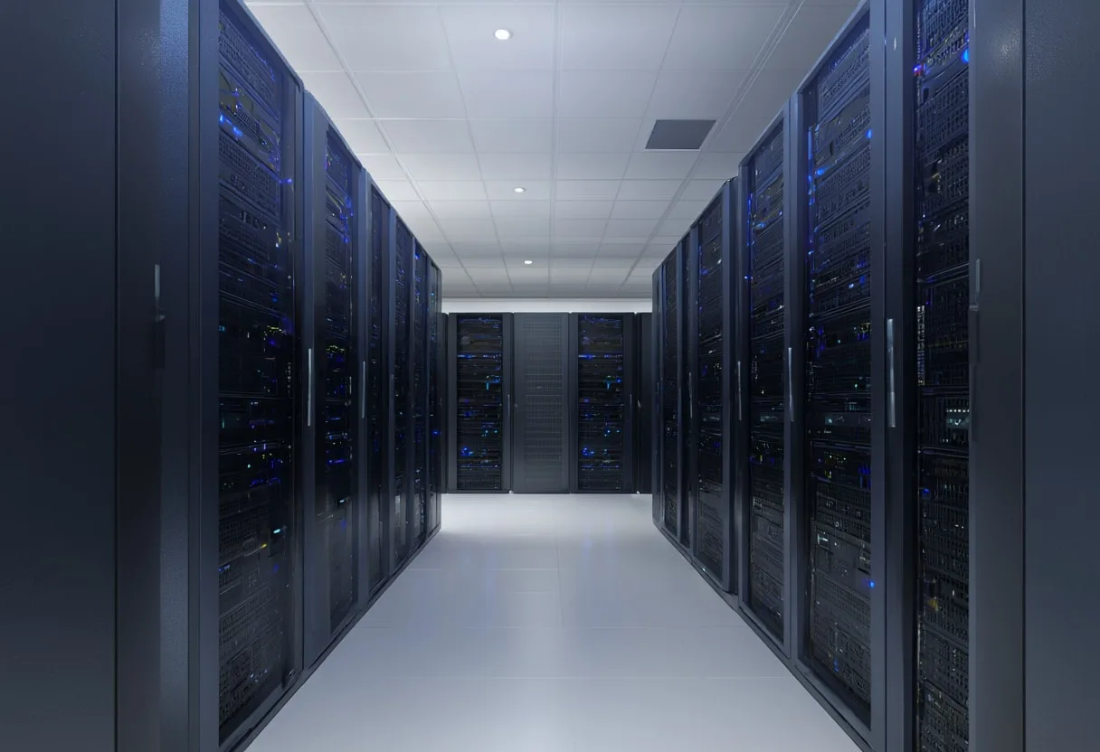 Server Rack Aisle with soft rim light