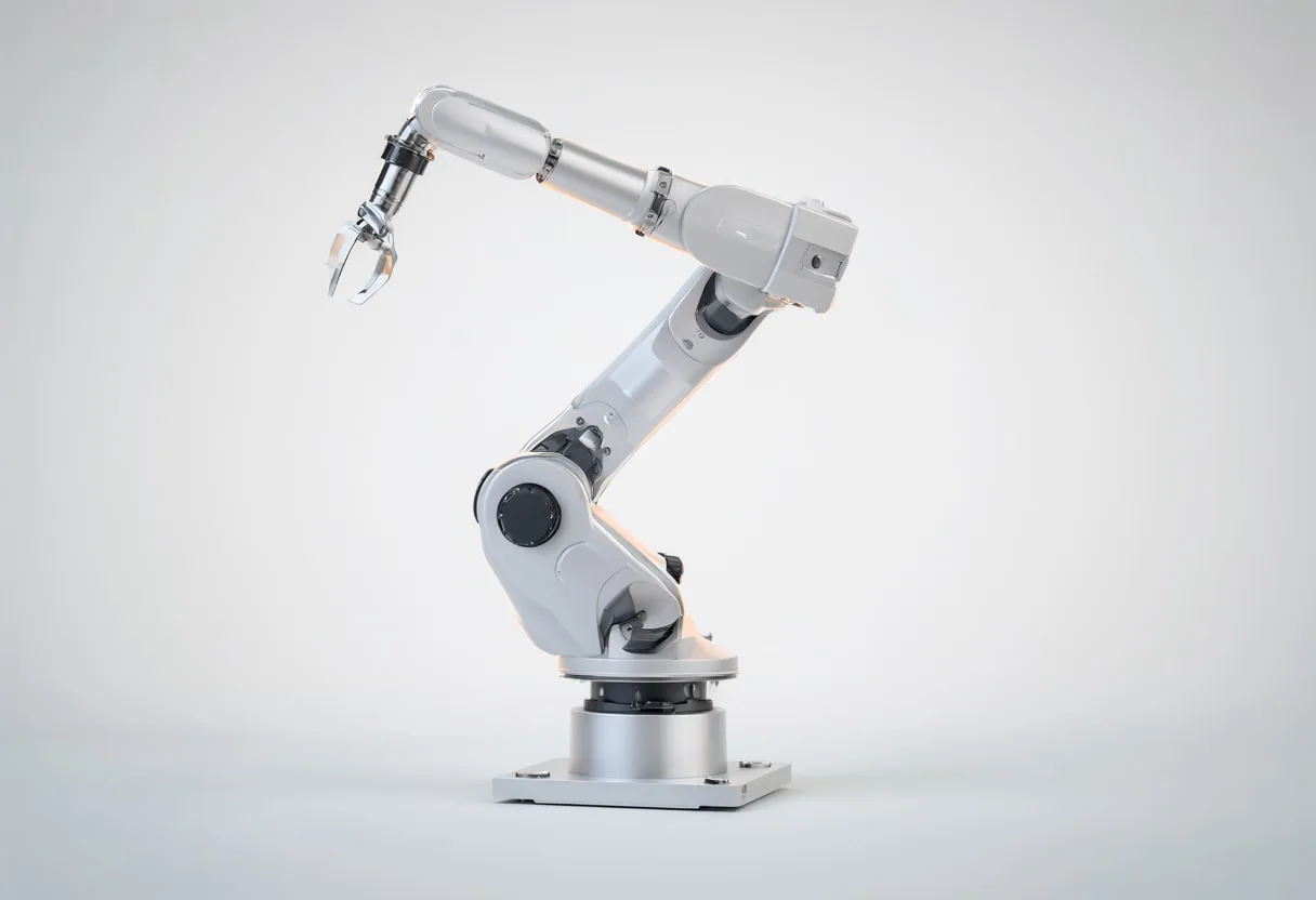 Robot Arm on an Assembly Line with soft rim light