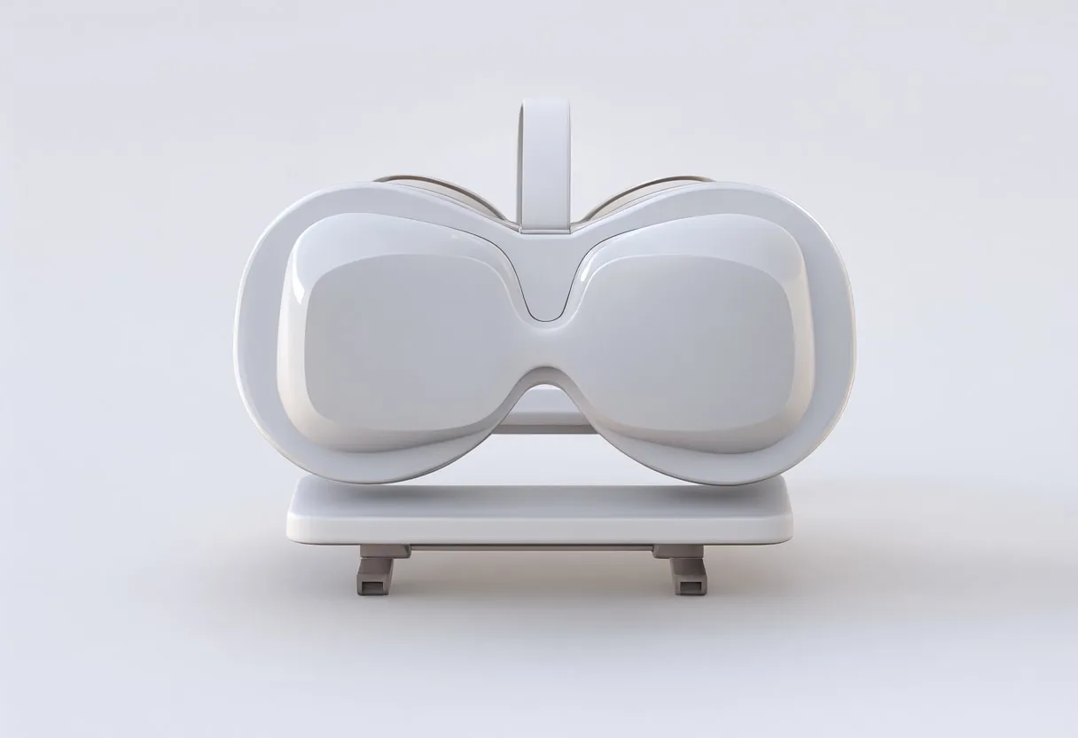 VR Headset on a Stand with soft rim light