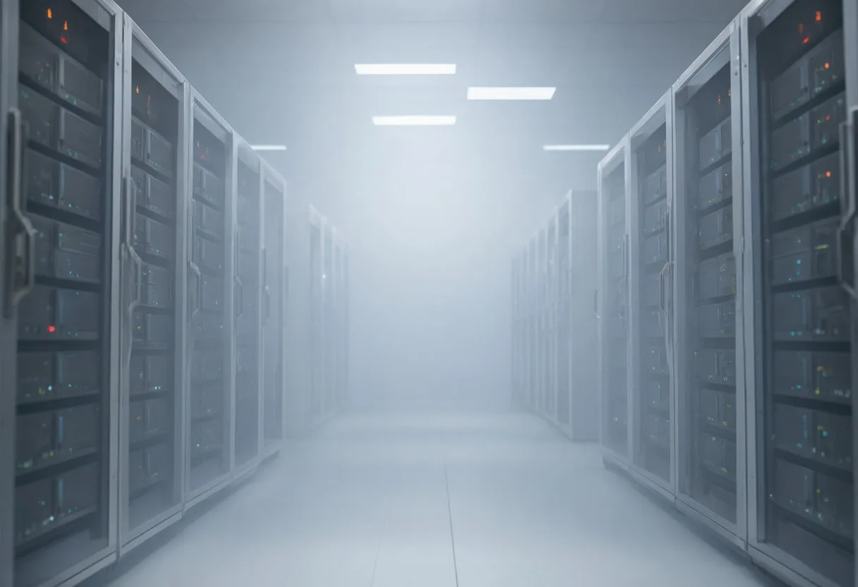Server Room with Fog with soft rim light