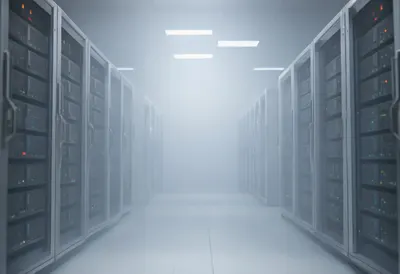 Server Room with Fog with soft rim light